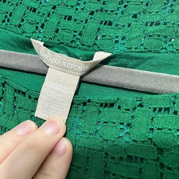 Banana Republic Ladies Dress Bodycon Green Size US 2 Cotton Blend Short UK Size - Picture 4 of 6